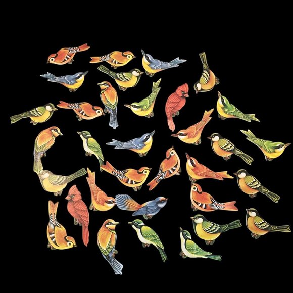 Lot Of 33 Decorative Paper Birds For Crafts Finch Cardinal Chickadee - Picture 1 of 9
